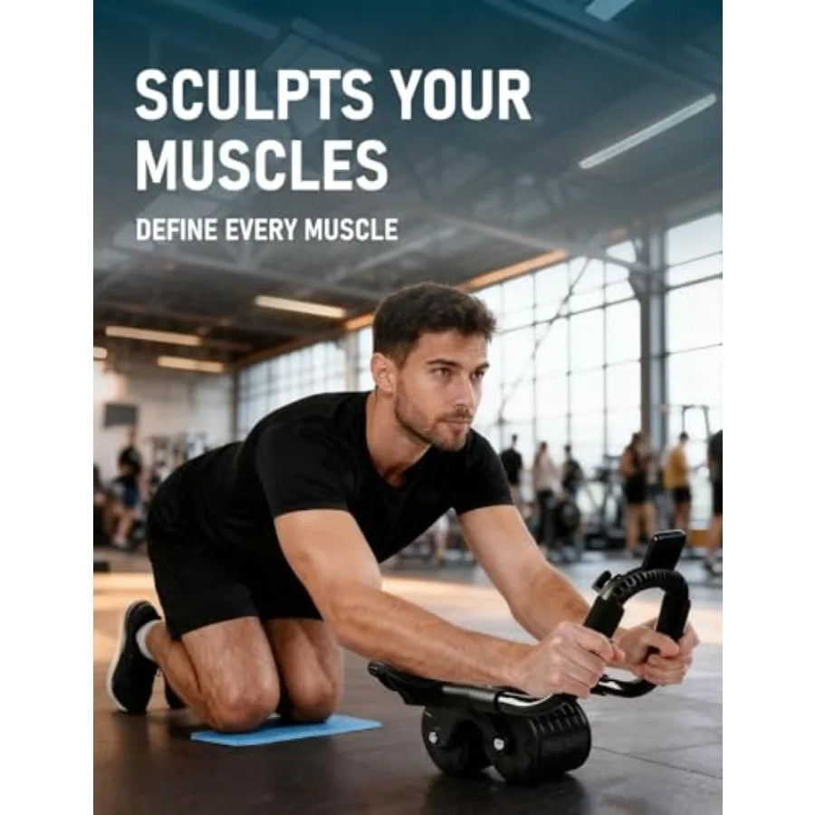 Auto Rebound Ab Roller w/ Timer
