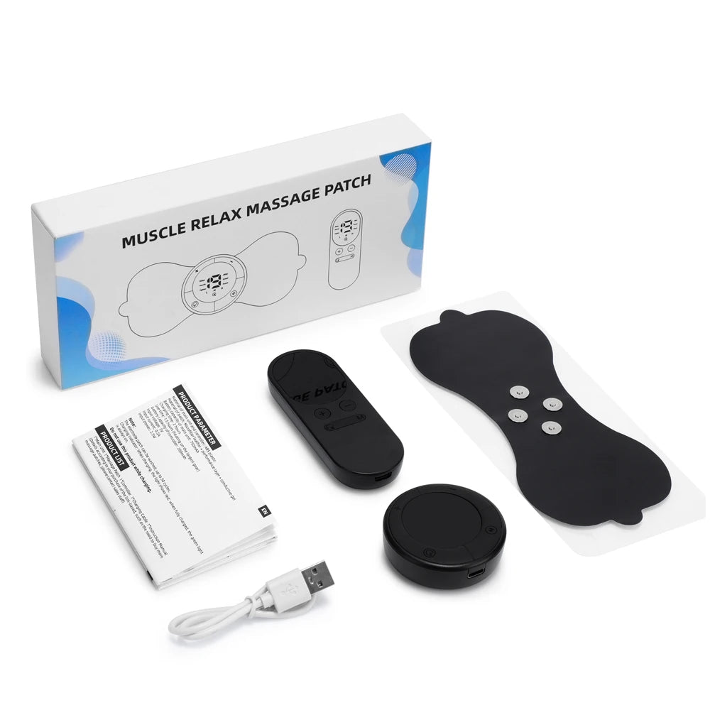 Mini EMS Pulse Massager with Heat & Remote Control
