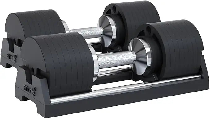 SNODE AD80 Drop Proof 80 lbs Adjustable Dumbbell Set -Adjustable Weights with Cast Iron Plates and Cradle, Knurled Handle
