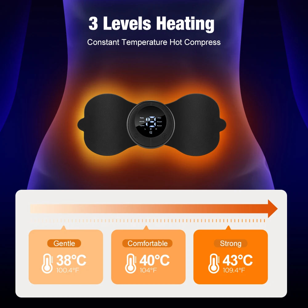 Mini EMS Pulse Massager with Heat & Remote Control