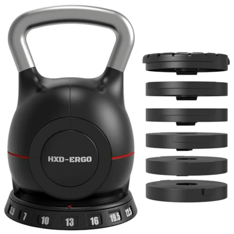 Adjustable Kettlebell Weight Set-Quickly Adjusts Weights, Comfortable Grip, Ergonomic Kettlebell Sets For Home Gym