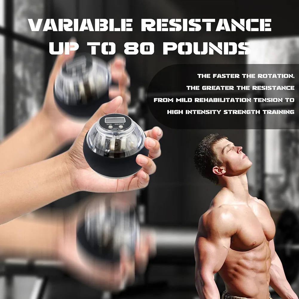 Auto-Start Gyroscopic Forearm Exerciser Forearm Gyro Ball Wrist Exerciser Gyro Ball Strengthener for Wrist & Forearm Training
