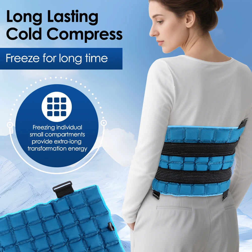 Large Ice Pack for Muscle Relax Reusable Hot Cold Gel Pack Cooling Cushion Knee Leg Back Neck Shoulder Ice Pack Wrap Massage Pa
