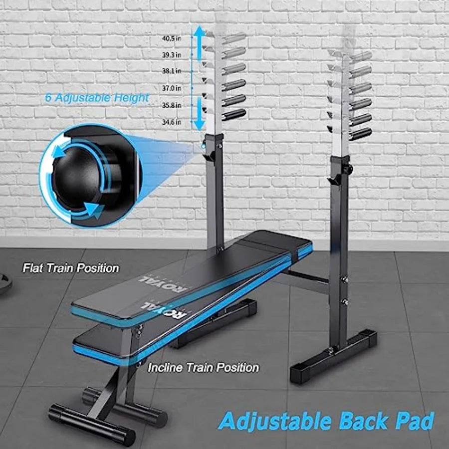 Adjustable Bench with Barbell Rack